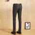 DANDY HOMME quần sọc mùa thu nam Slim Hàn Quốc kinh doanh bình thường chân phù hợp với quần quần - Suit phù hợp quần vải nam đẹp Suit phù hợp