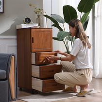 Crevice storage cabinet Open door drawer type 35 40cm wide storage cabinet Solid wood kitchen living room bedroom storage narrow cabinet