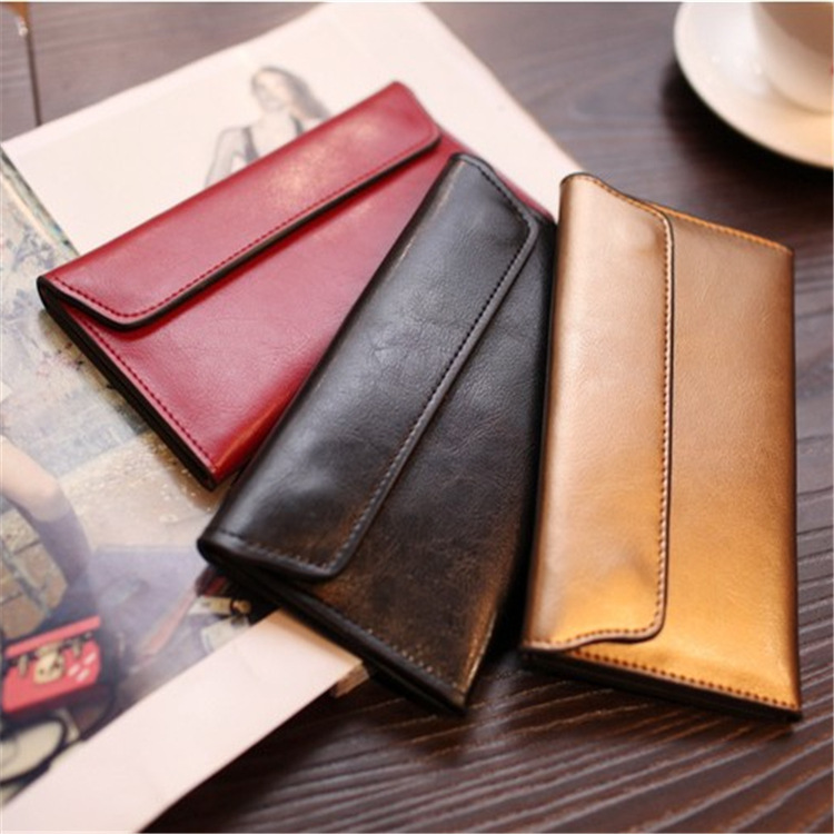 Genuine Leather Women's Wallet, Mid-Length, Multi-Card Slots, Genuine Leather Wallet, Simple and Versatile Clutch Bag