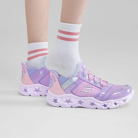 
Skechers Girls Flashing Light Breathable Comfortable Lightweight Casual Sports Shoes 303701L