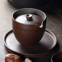 Japanese style simple Jingdezhen handmade rough pottery hand-grabbing fast guest pot ceramic kung fu tea set bubble teapot