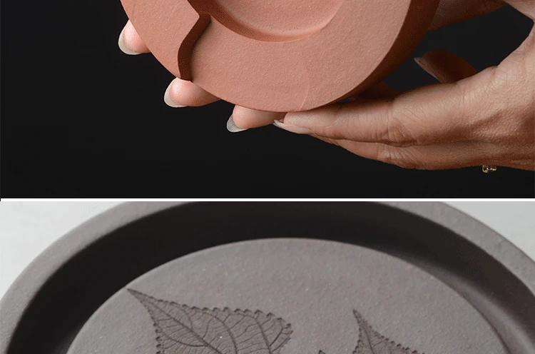 Yi Purple Clay Pot Pot Mat Khô Ngâm Pot Pot Khắc Maple Leaf Khắc Pot Chủ Tea Set Trà Phụ kiện Lễ Trà - Trà sứ