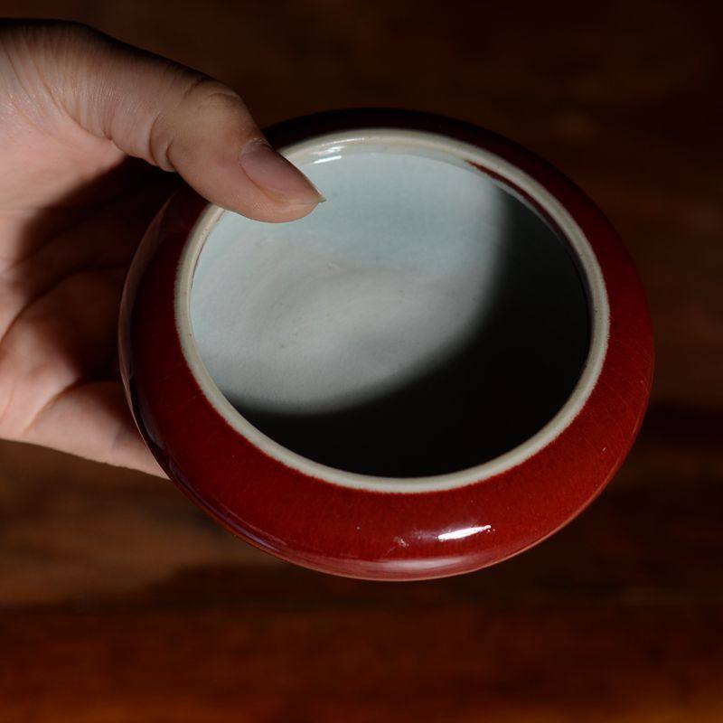 Jingdezhen Worship Red ceramic imitation ancient small number washed tea washing tea residue Tobacco Ashtray Multipurpose Tea tea Road
