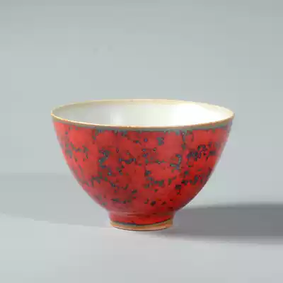 Jingdezhen handmade high temperature kiln change charm red ceramic master Cup Japanese meditation tea set tea cup tea cup tea cup Cup