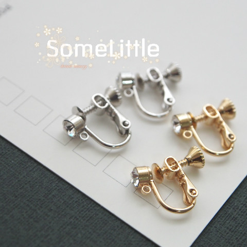 Expensive and Japanese Made in Diy Jewelry Accessories Handless Earhole Zircon SCREW EAR CLIP ANTI-ALLERGY HANGING RING EAR ACCESSORIES