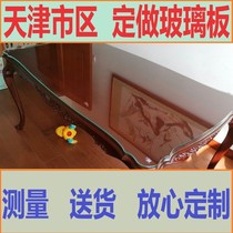 Tianjin tempered glass desktop coffee table dining table countertop glass plate round square rounded ultra-white custom high temperature resistance