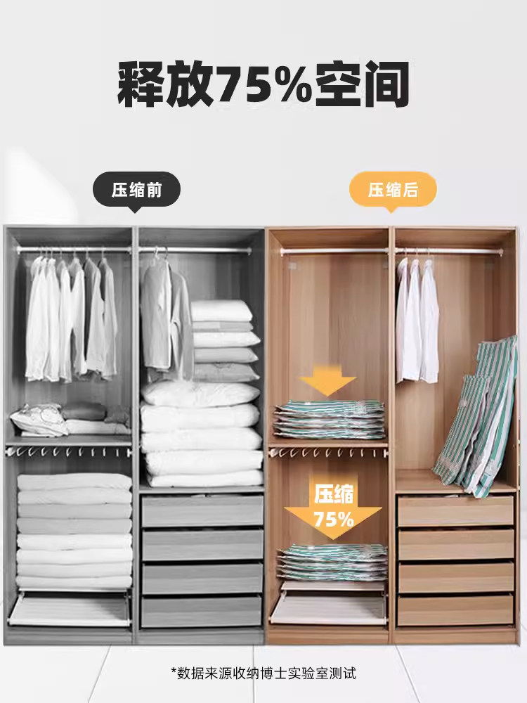 Vacuum Compression Bags for Storage, Thickened for Storing Clothes, Quilts, Travel, Home Use, for Clothes, Blankets, down Jackets