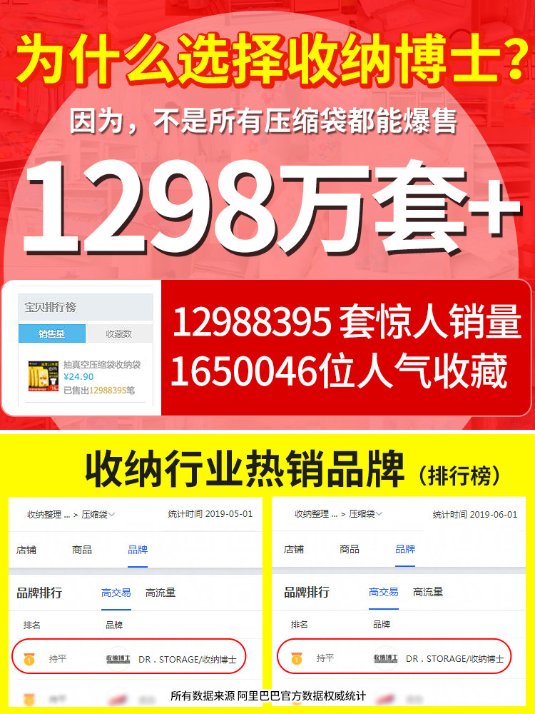 Storage Doctor Vacuum Compression Bag Organizer Bag for Quilts, Clothes, down Jackets, Magic Bag for Storing Clothes