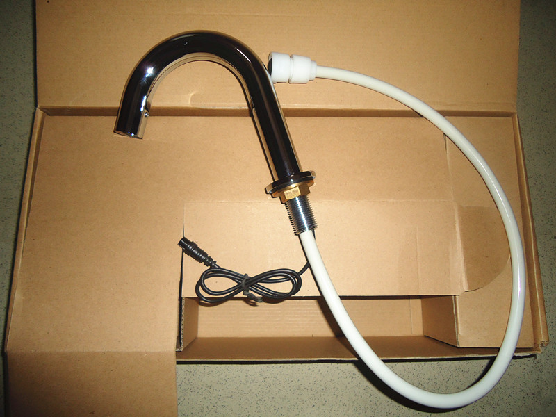 Washbasin bathroom full copper automatic infrared sensor faucet tubular vertical faucet outlet accessories