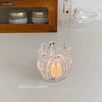 Meta Gas Corner Ins Wind European Style Tulip Glass Candleholder Nordic Romantic Retro Home Decoration Pendulum candleholder