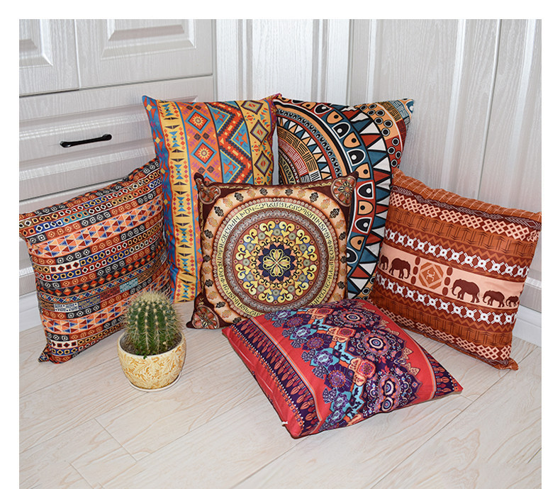 Morocco Retro Bohemian Long Rectangular Cushions Car Lumbar Pillow Cover Sofa Bed Pillow Custom Pashui