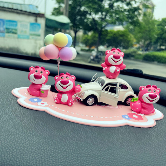 Strawberry Bear car ornaments creative high-end cute car interior supplies men and women center console car decorations