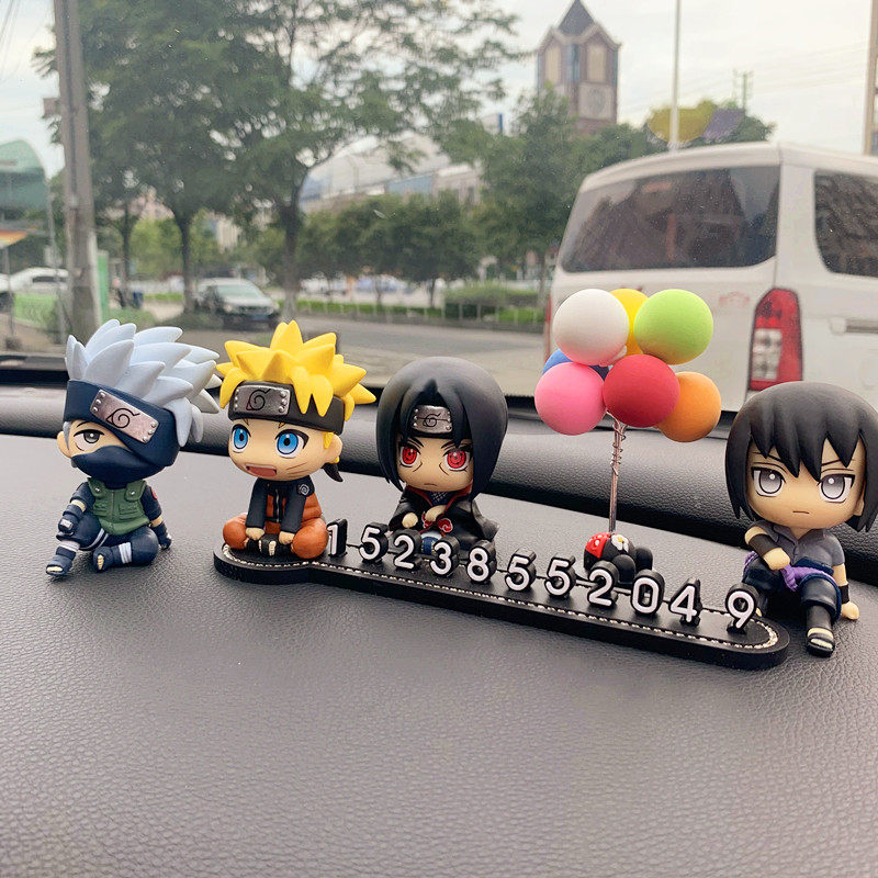 Naruto car temporary parking Naruto phone number plate moving car truck truck net red ornament interior decoration