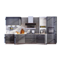 Zhibang Cabinets Overall Customized Quartz Stone Countertop Modern Nordic Kitchen Stove Cabinet Center Island Prepaid Deposit