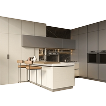 Zhibang Home Integrated Kitchen Cabinet Customized Integrated Quartz Stone Kitchen Countertop Cabinet Open Stove Cabinet Customized Xingluo