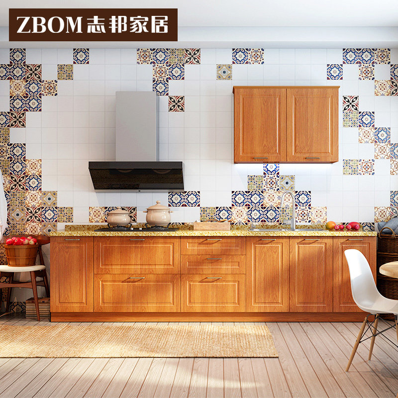 Zhibang overall overall cabinet custom kitchen cabinet decoration quartz stone countertop? Tool car custom simple European style Rubik's cube kitchen