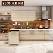 Zhibang cabinet custom-made metal paint quartz stone kitchen cabinet glasuti whole house custom cabinet