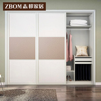 Zhibang whole house custom wardrobe custom sliding door wardrobe custom bedroom modern simple moving door wardrobe custom