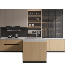 Zhibang Home Open Kitchen Cabinet Customized Quartz Stone Countertop Kitchen Cabinet Integrated Stove Cabinet Leting Ace