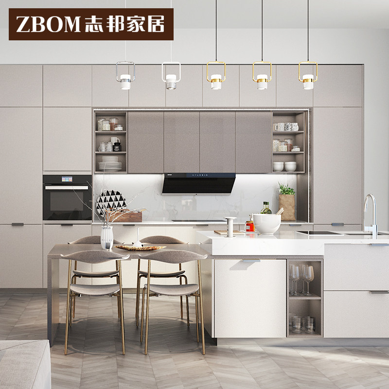 Zhibang kitchen overall cabinet custom kitchen overall? Car decoration quartz stone countertop modern simple simple love