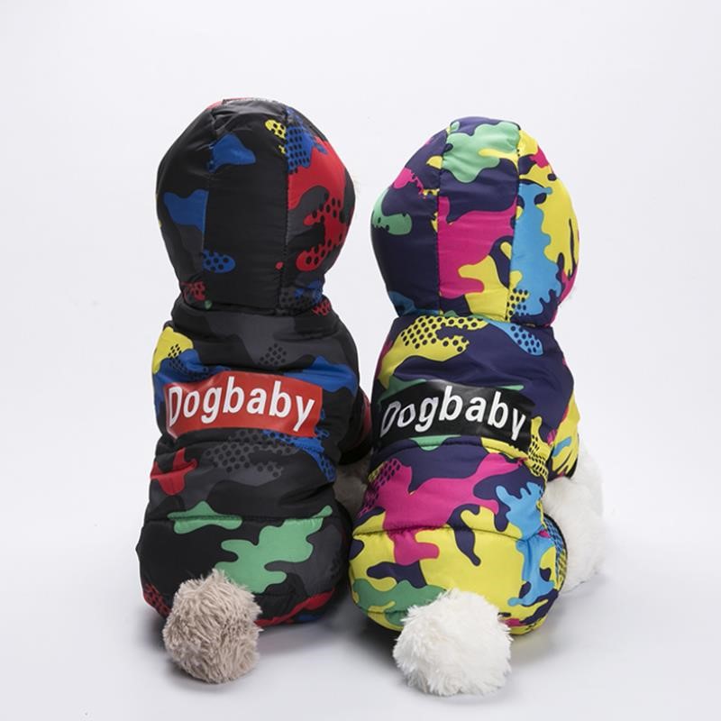 Dog down jacket four-legged belly fully wrapped dog four-legged clothing anti-wind Corgi medium-sized dog autumn and winter clothes