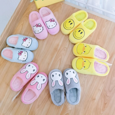 秋冬保暖防滑可爱卡通儿童棉拖鞋
