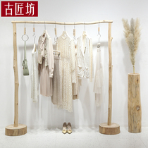 Solid wood tree display rack floor-standing Nakajima frame womens clothing store rack Zhongdao rack display rack