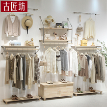 Womens clothing store wall rack shoe rack bag rack rack rack clothing store display stainless steel display rack