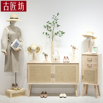 Womens clothing store display props clothing store window design wooden display table shoe rack bag rack Zhongdao display rack
