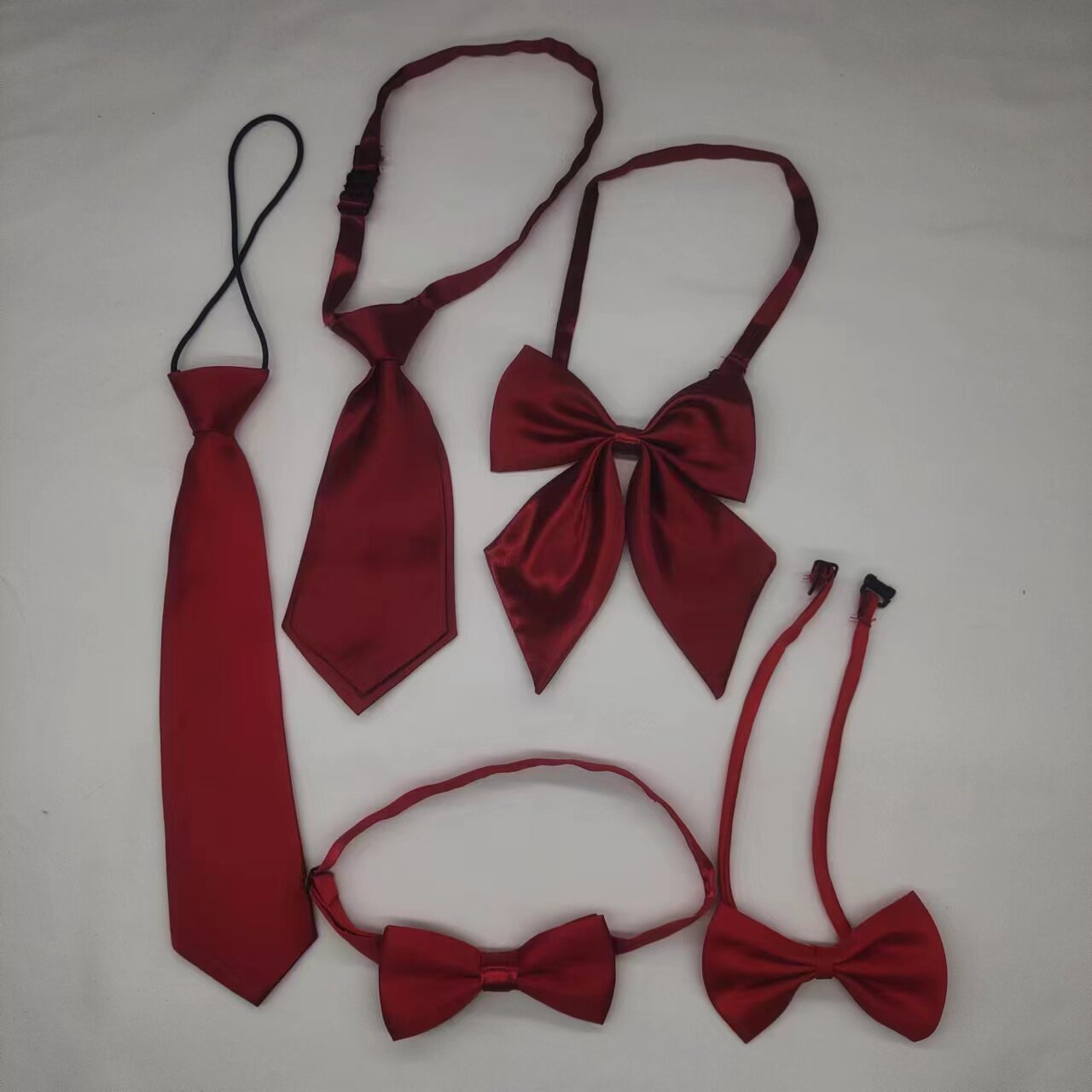 Children's kindergarten baby male and female children's school uniform collar students lead flower show wine red tie adjustable-Taobao