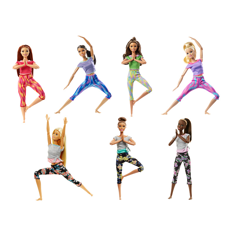  芭比娃娃Barbie新百变造型娃娃衣服女孩公主儿童互动玩具奥运芭比