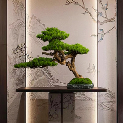Simulated Welcoming Pine Bonsai Plant Office Entrance Living Room Green Plant Potted Decoration Home Decoration Opening Gift