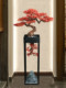 Artificial Plant Bonsai Red Maple Leaf Fake Tree New Chinese Style Decoration for Entrance, Hotel, Restaurant, Entryway, Flower Stand, Floor-Standing