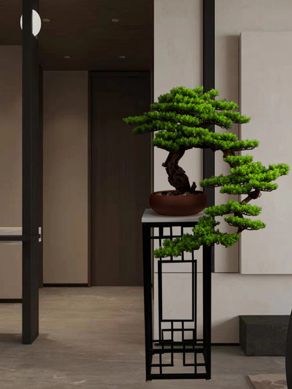 Large Artificial Welcoming Pine Green Plant Floor Decoration for Entrance, Hotel, Living Room, Hallway, Fake Tree Bonsai Potted Ornament
