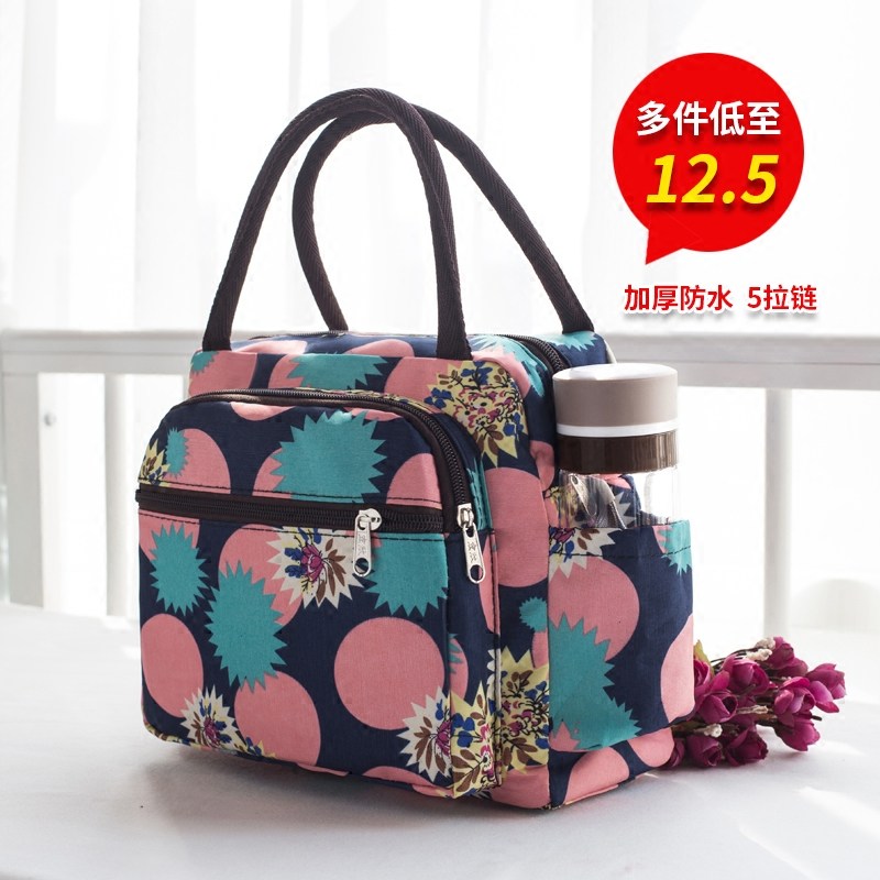 Women's bag canvas tote bag thick waterproof bento bag Mommy small cloth bag Oxford cloth hand carry mom bag lunch bag
