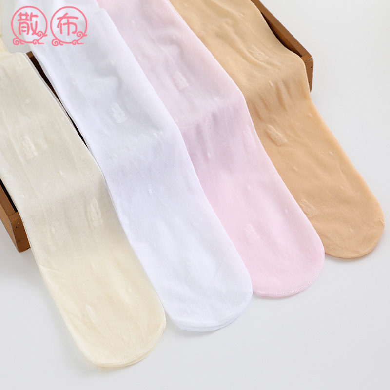 Girl Pants Socks Summer Thin Silk Socks Children Dance Socks White CUHK Child students Lieven fit pantyhose