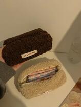 Lamb plush pen bag ins day series high face value cute large capacity Elementary school girls stationery lead pencil case