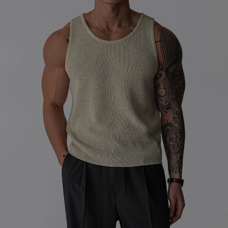 Primas American-Style Tough Guy Tank Top for Men, Summer Fitness, Muscle-Enhancing, Loose-Fitting Undershirt, Versatile and Breathable
