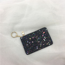 Very Fairy Little Zero Wallet Woman Short new retro sequin sequin card bag Mini small zipped key bag ultra-thin clip clip