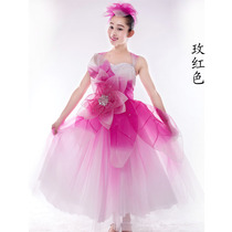 Dance suit female adults to perform womens modern dance youth stage performance clothing companion dance with long yarn dress opening dance