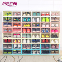 Thickened shoes storage box plastic transparent shoe box drawer type simple household combination finishing box dustproof shoe cabinet