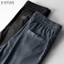 Summer cold and refreshing explosive table light copper ammonia silk fabric elastic non-iron elastic elastic drawstring drawstring pants mens sports pants