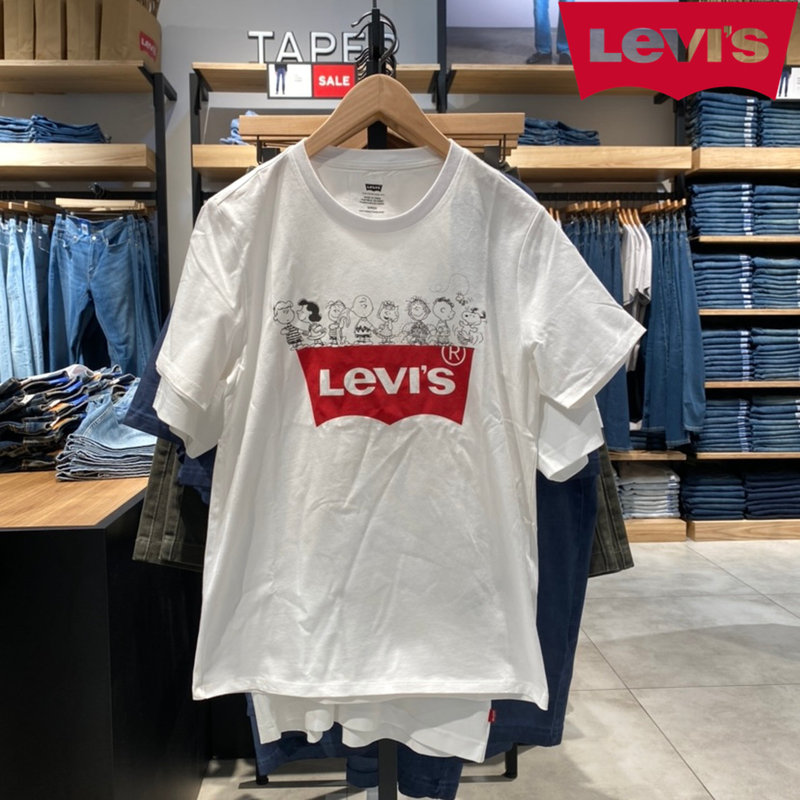 Levis Men's Classic Printed Cotton Round-Neck Short-Sleeved T-Shirt, Same Style for Men and Women 22491-0524