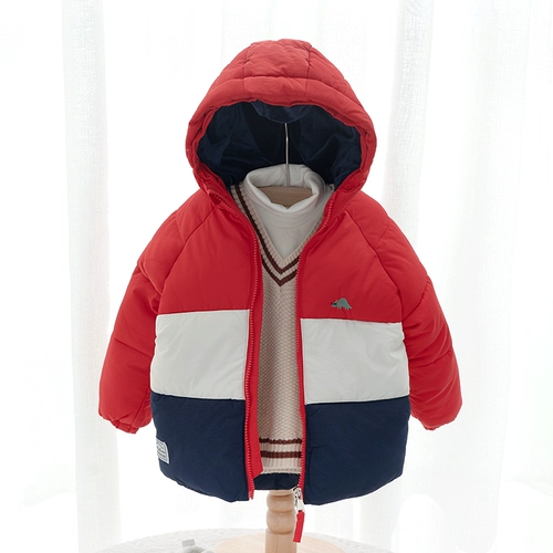Зимний пуховик для мальчиков, красная детская куртка, увеличенная толщина