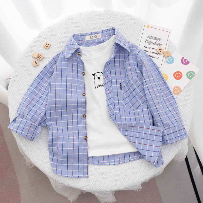 Children's shirt Boy's Grout Coat Baby Long sleeve cotton Children Spring and Autumn Daughter Baby Shirt