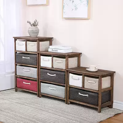 Nordic style ins simple American country chest cabinet storage cabinet economical living room solid wood small cabinet