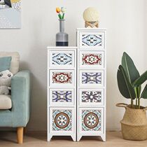 Bucket cabinet American light luxury bedside table small ultra-narrow economic locker storage household wooden bedroom cabinet