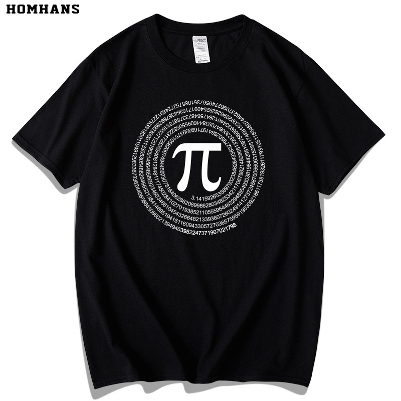 Pi Math Area Formula Science Short-Sleeve T-Shirt for Men and Women, Student T-Shirt Top, Summer Loose Fit, Large Size, Trendy