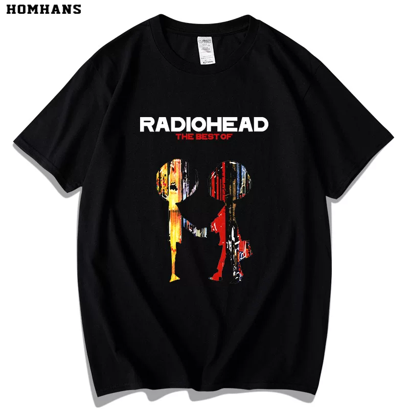 Красная корейская Radio Commander Radiohead Rock Band футболка с коротким рукавом электронная музыка лета свободный крой