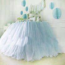 Baby birthday full moon 100 days tutu gauze table Wall baby chair sign-in table decoration American gauze puffy skirt